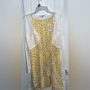 Summer sleeveless spaghetti strap dress with long sleeve sweater included